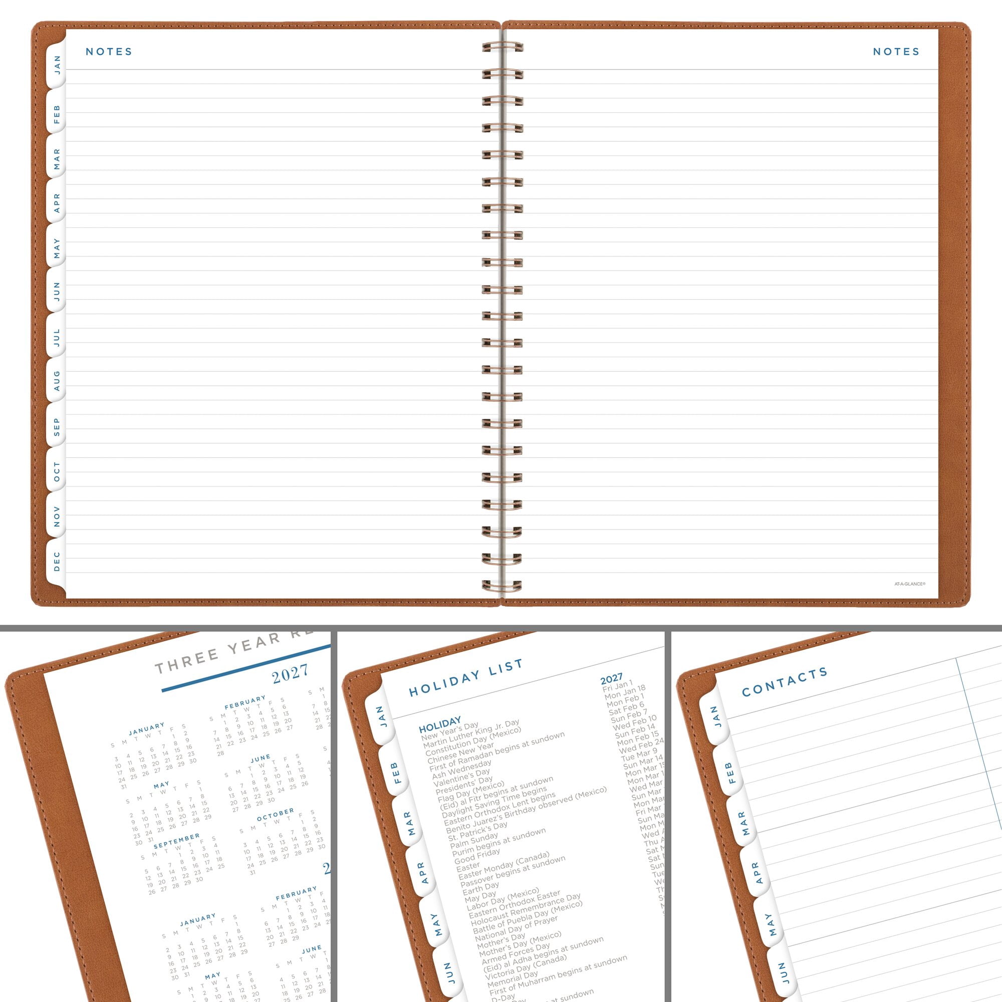AT-A-GLANCE Signature Collection 2027 Weekly Monthly Planner Brown Large 8 12 x