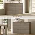 thumbnail image 5 of SICOTAS 33.7" Tall 3 Drawer Nightstand Dresser for Bedroom, Modern Fluted Small Chest of Drawers with Slide Rails, Wood Modular Storage Cabinet Set of 3, End Table for Living Room, Grey Alder, 5 of 8