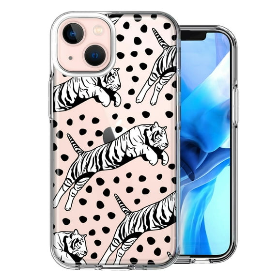 MUNDAZE For Apple iPhone 13 Mini Tiger Polkadots Design Double Layer Phone Case Cover