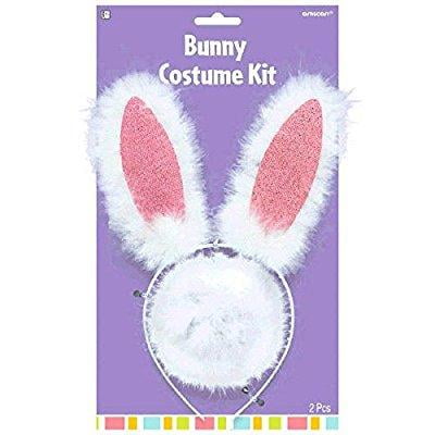 Pin The Tail On The Bunny - egg-stra special fluffy easter bunny ears and tail party accessory kit, plastic, one size fits most