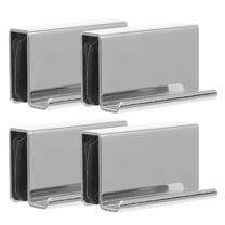 Minkissy  Silver Glass Door Pulls Cold Rolled Steel for Showcase and Cabinets