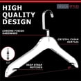 thumbnail image 5 of Clear Acrylic Clothes Hangers - 10 Pack Stylish and Heavy Duty Closet Organizer with Silver Chrome Plated Steel Hooks - Non-Slip Notches for Suit Jacket, Sweater, Blouse, and Dress - by Designstyles, 5 of 5