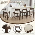 thumbnail image 3 of Dayalane Modern Farmhouse Bar Stools Set of 2, 26”Counter Height Bar Stools with Slatted Back, Linen Upholstered & Solid Wood Legs Barstools for Kitchen Island Dining Rooms and Home Bars, Beige, 3 of 11