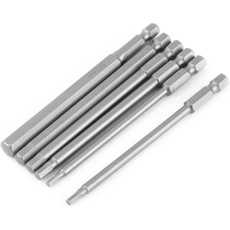 

Heldig Set of 6Pcs 100mm H2.5-H8 1/4 Magnetic Screwdriver Bits Extension Screwdriver Hex Shank