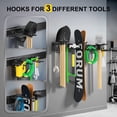 thumbnail image 2 of AMTPM  Garage Tool Organizer, Heavy-Duty Steel Wall Mount Garden Tool Organizer, Garage Organization and Storage Rails with 10 Adjustable Hooks, 2 of 11