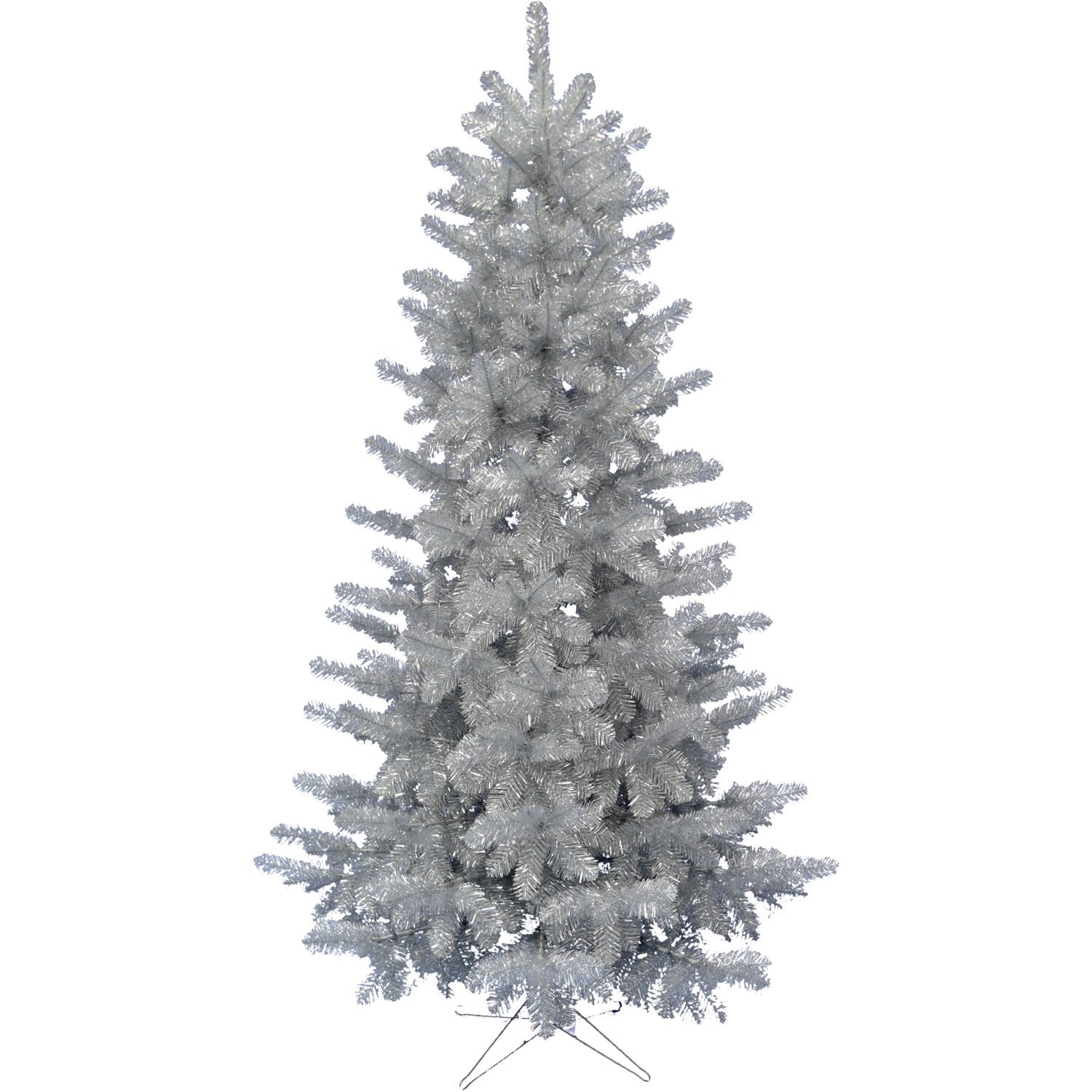 Fraser Hill Farm 7-Ft. Spooky Silver Tinsel Tree, No Lights - image 2 of 5