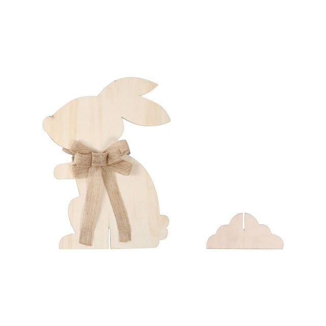 Decoraciones de Pascua de madera: conejos, gallos y huevos que iluminan el ambiente festivo