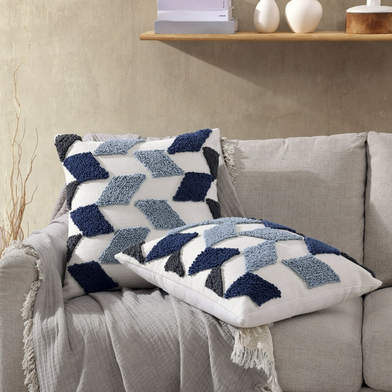 Brielle Home Boho Geometric Textured Throw Pillows, Kekoa - Set of 2