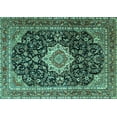 thumbnail image 1 of Ahgly Company Indoor Rectangle Medallion Turquoise Blue Traditional Area Rugs, 7' x 9', 1 of 4