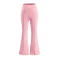 thumbnail image 6 of breaise Girls Flare Leggings Split Hem Elastic Yoga Pants Kids Casual Bell Bottoms Dance Pants, 6 of 7
