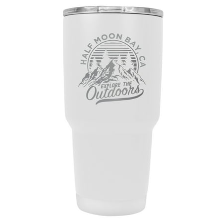 

Half Moon Bay California Souvenir Laser Engraved 24 oz Insulated Stainless Steel Tumbler White White.
