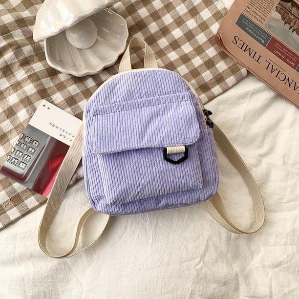 Mini mochila de pana para mujer, morral pequeño de Color sólido, sencillo, informal, para estudiantes, Mochilas de viaje, 2023 Fivean unisex