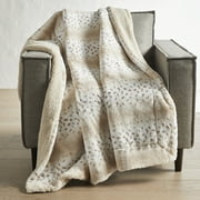 Better Homes & Gardens White, Gray Faux Fur Throw, 60" x 50"