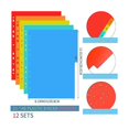 thumbnail image 2 of Set Of 12 Plastic For 3 Ring Binders Cute Binder Index Dividers With Multicolor Tabs For Office, 2 of 5