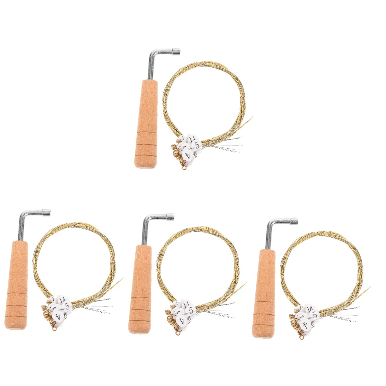 Hemoton 4 Sets  Lyre Harp Strings Metal Harp Strings Replacement Instrument Parts with Tuning Wrench