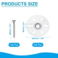 thumbnail image 2 of 1-3/8 Insulation Washers, 100 Set 35mm Metal Insulation Washers Foam Board Fasteners Perforated Plaster Washers with Screw Galvanized Steel for Foam Board Fixing Fastening Wall, 2 of 7
