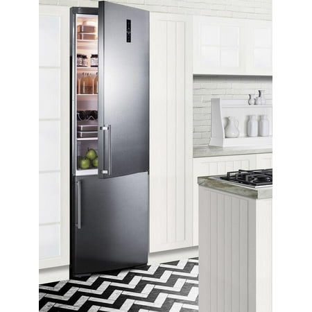 Summit Appliance - 12.8 Cu. Ft. Bottom-Freezer Built-In Refrigerator - Stainless steel