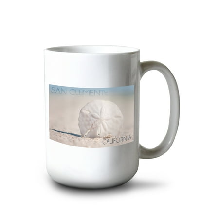 

15 fl oz Ceramic Mug San Clemente California Sand Dollar and Beach Dishwasher & Microwave Safe
