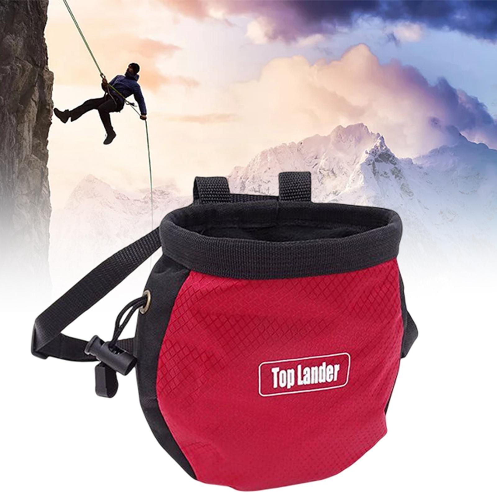 Outdoor Climbing Chalk Bag With Adjustable Belt Back Zipped Pocket Rock Climbers 
