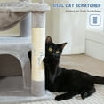 thumbnail image 2 of PAWZ Road Cat Tree 33" Cat Scratching Posts Tower with Large Top Perch and Hammock for Medium Indoor Cats, Gray, 2 of 11