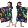 thumbnail image 4 of Colorful Mushroom Star Black Pattern Hooded Bath Towel，50"x30" for Ages 3 To 12 Kids, Quick Dry Lightweight Soft Microfiber Hood Beach Towel Cover Up for Kids, 4 of 7