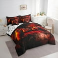 thumbnail image 3 of Castle Fairy Gradient Video Game Twin Bedding Sets,Black Red Ombre Bedding Comforter Set, 3 of 8