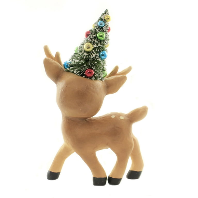 Christmas MERRY & BRIGHT REINDEER LG Paper Maché Standing Decorated Tree Tl8755 - Walmart.com