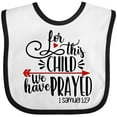 thumbnail image 3 of Inktastic For This Child We Have Prayed Red Arrow and Heart Boys or Girls Baby Bib, 3 of 4