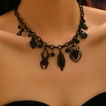 thumbnail image 2 of Top-kevin Gothic Heavy Chain Necklace - Black Gothic Pendant Necklace with Chains, Halloween Party Jewelry for Women, Year-Round Dark Fashion Necklace for Everyday or Halloween Outfits, 2 of 5