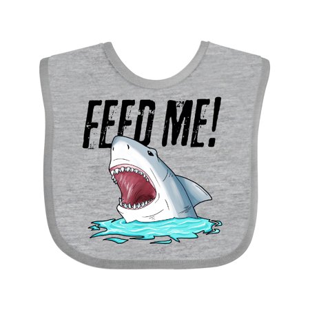 

Inktastic Feed Me with Shark Head Gift Baby Boy or Baby Girl Bib