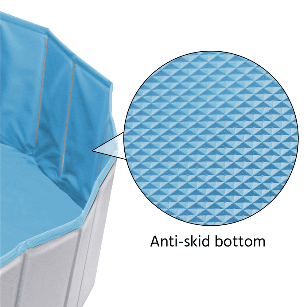 Foldable Pet Swimming Pool for Garden/Beach/Yard/Home, XL 55 inch, Gray