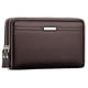 thumbnail image 1 of Cartera de mano para hombre con múltiples tarjetas, doble cremallera, gran capacidad, cartera de negocios para hombre, tarjetero con clip para hombre, 1 of 5
