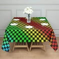 thumbnail image 3 of Rainbow Color Checkered Pattern Square Tablecloth,Waterproof Square Table Cover,Wipeable Spillproof Washable Table Cover for Home Kitchen Party Decor 52"x52"(132x132cm), 3 of 6