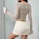 thumbnail image 4 of Camisola moldeadora de cintura con lazo sin espalda informal de encaje para mujer, top de poliéster, 4 of 4