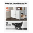 thumbnail image 3 of Cat Litter Box Enclosure Furniture, 27.6" Hidden Litter Box Cabinet, Metal Legs & 2-Tier Shelves, Waterproof Cat Washroom, Fits Most Litter Boxes, for Living Room, 3 of 9