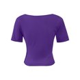 thumbnail image 3 of Women's Scoop Neck Short Sleeve Crop Tops Slim Fit T-Shirts, 3 of 5