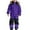 Purple, variant on Boys' Winter Snow Protection Suit with Detachable Hood, Weather-resistant Thermal Outerwear for Outdoor Activities