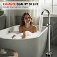thumbnail image 3 of sumerain Brass Freestanding Bathtub Faucet with Handheld Shower, High Flow Floor Mounted Tub Filler Faucet with Swivel Spout Chrome, 3 of 16