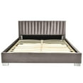 thumbnail image 2 of YYAo Full Tufted Upholstered Platform Bed Frame with Flannel Headboard Platform Bed , No Box Spring Needed, Wood Slat Support, Gray, 2 of 3