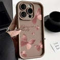 thumbnail image 5 of INS English Butterfly Phone Case, objektiv All Inclusive, kreativna moda, odporen na padce in udarce, za iPhone 15 14 13 12 11 Pro Max Plus XS XR 7 8 Phone Case (Brown,iPhone X/XS), 5 of 7