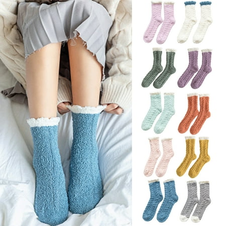 

Happy Date Womens Fuzzy Slipper Socks Animal Soft Warm Cute Microfiber Cozy Fluffy Winter Christmas Socks