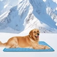 thumbnail image 5 of Pet Cooling Mat for Dogs, Medium Reusable Dog Home Mat Extra Large Easy-Fold Pet Cool Pad for Home Travel, Self Cooling Pad for Cats in Hot Summer Cool Pad for Dogs (Blue, 110 * 80cm), 5 of 5