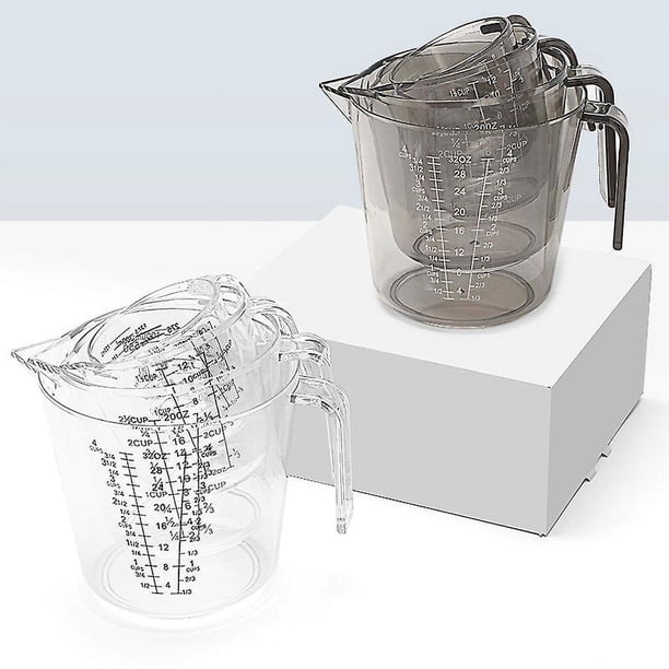 Utensilios para hornear Vasos medidores de plástico transparentes Vasos medidores de gran capacidad de 600 ml Vasos medidores de cocina transparentes de 300 ml + 150 ml + 1000 ml