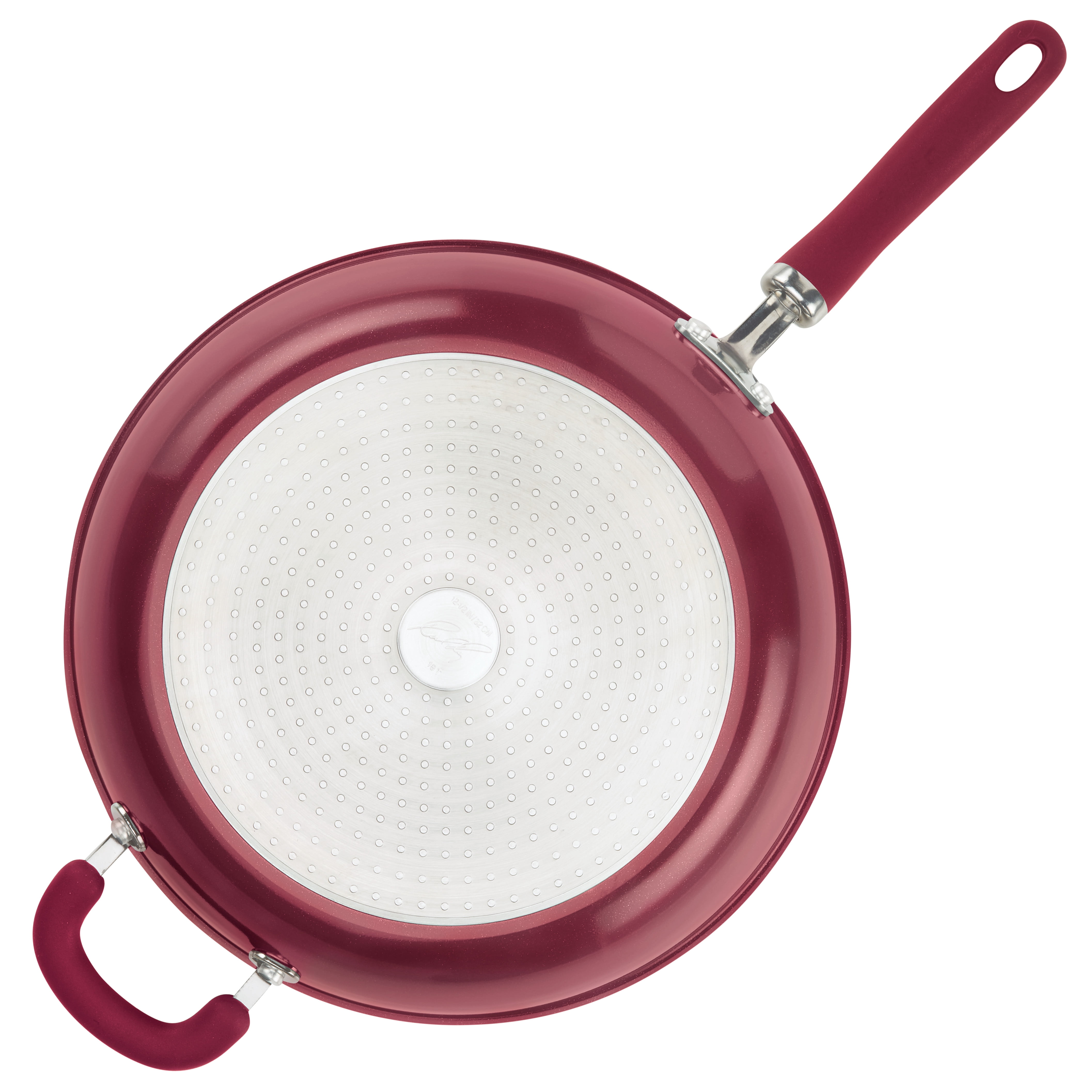 Rachael Ray Create Delicious 12.5" Aluminum Nonstick Deep Frying Pan, Burgundy