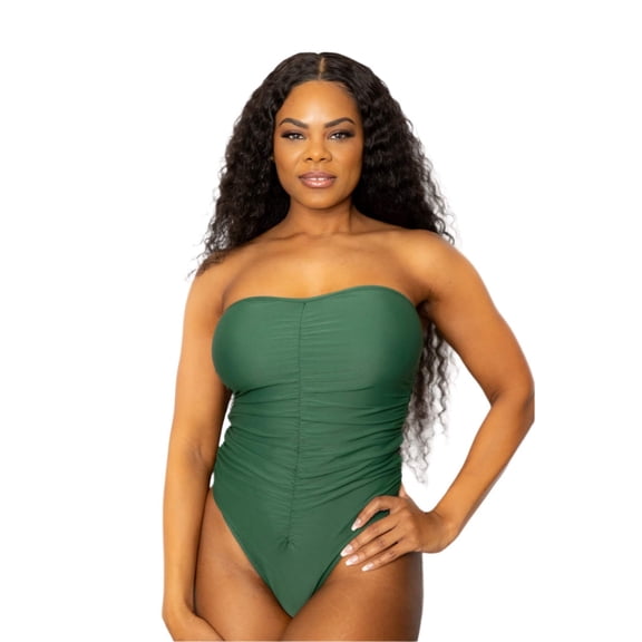 Azzul Swimwear Swimsuit SYRIAN Bralette UV/Chlorine Resist Size S Color Emerald Green