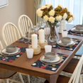 thumbnail image 6 of Placemats Set Of 4 / 6, Yellow Pink Carnations Flowers Placemats For Dining Table Indoor/Outdoors Heat Resistant Washable Placemats 18" X 12", 6 of 8