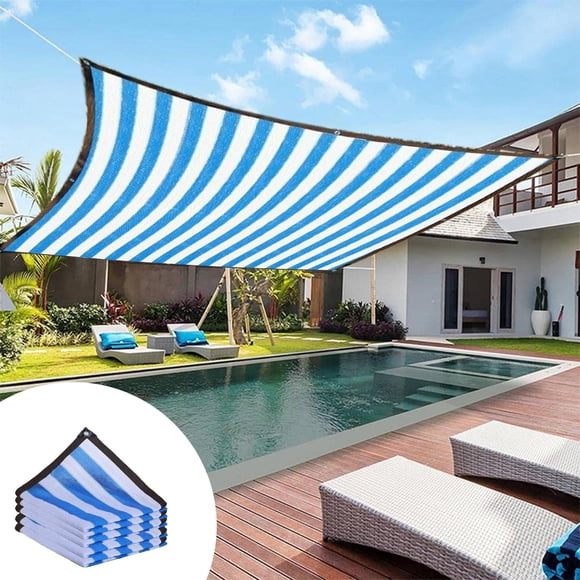 weibbin Voile d'Ombrage 2x5 m pour Terrasse et Piscine Extérieures, Auvent Rectangulaire anti-UV