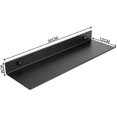 thumbnail image 5 of Estante de pared flotante para baño Estante rectangular de aluminio mate Estante de almacenamiento montado en la pared elegante para cosméticos Negro (30 cm), 5 of 5