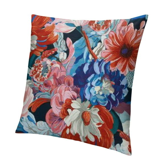 BCIIG Flowered Fabric Zipper Closure Pillowcase for Home Furnishing 12x12in