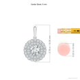 thumbnail image 3 of ANGARA Lab Grown Diamond Double Halo Pendant for Women in 14K White Gold (Size-5mm| Color-F-G| Clarity-VS) | April Birthstone, Anniversary, Jewelry Gift for Women | Lab-Grown Diamond Necklace, 3 of 5